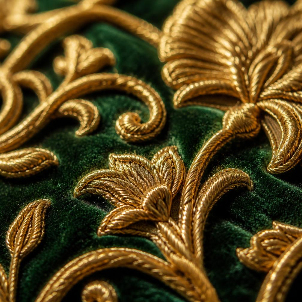 Embroidered textile detail
